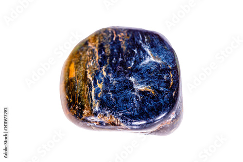 pietersite PAR mineral stone on white background close up