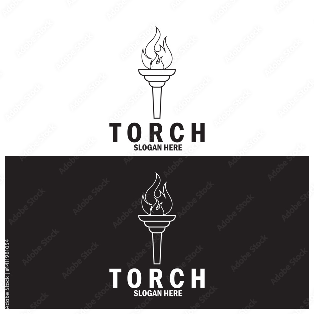 Obraz premium torch icon vector illustration template design