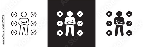 Business qualification icon. Worker recruitment icon. Professional sign. Icon symbol compatible for selection, management, certified worker, profile, employee, document. Vector illustration