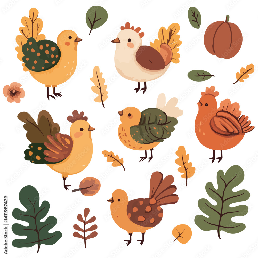 Obraz premium turkey, animal, vector, transparent background, various types