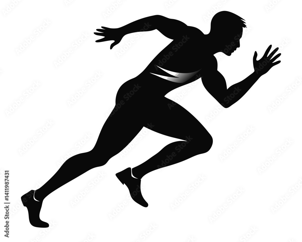 Sprinter taking off silhouette Sprinter taking off silhouette