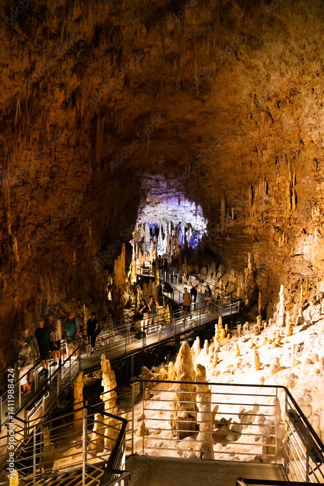 Underground limestone cave in Japanese Okinawa world park