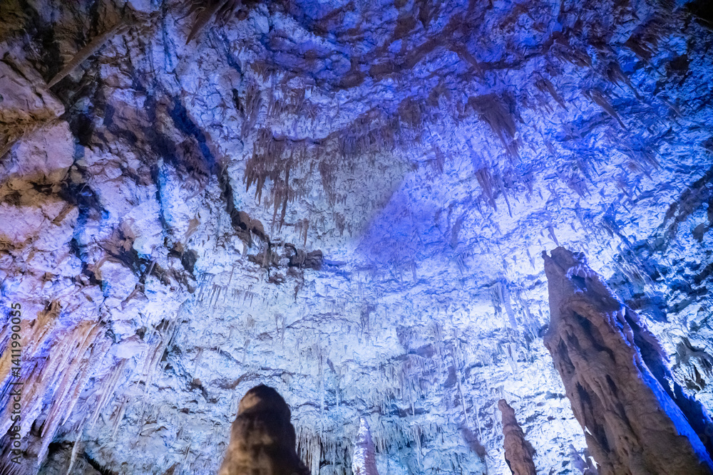 Underground limestone cave in Japanese Okinawa world park