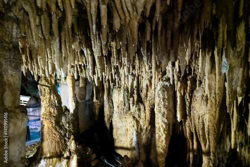 Underground limestone cave in Japanese Okinawa world park