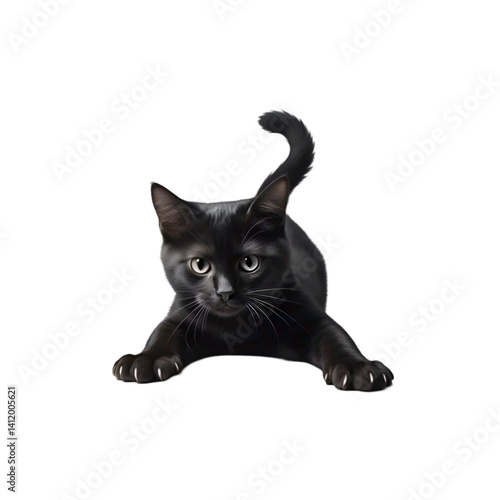 black cat on white