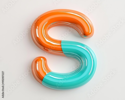 Colorful Letter S on White