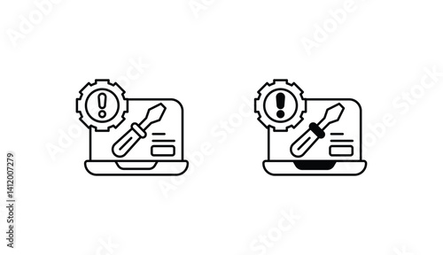 Troubleshooting icon design with white background stock illustration