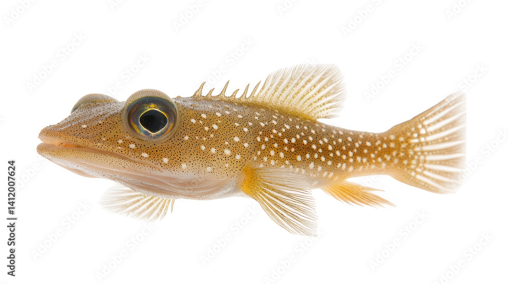 Striking contrast, a closeup of white and brown fish in its natural aquatic habitat Striking contrast, a closeup of white and brown fish in its natural aquatic habitat