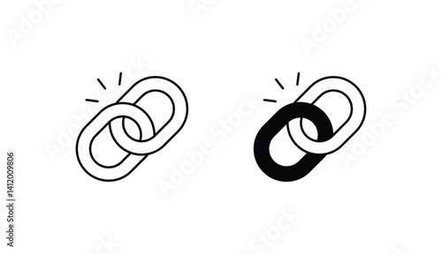 Hyperlink icon design with white background stock illustration