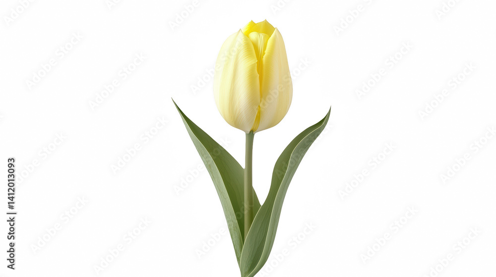a white tulip with a yellow stem against a on a transparent background, PNG image, PNG file, Generative art. a white tulip with a yellow stem against a on a transparent background, PNG image, PNG file, Generative art.