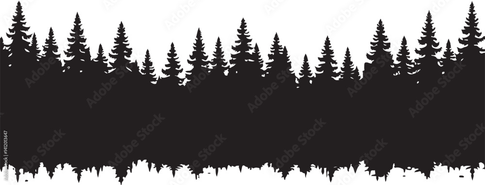 Pine Tree Forest Silhouette Bundle Pine Tree Forest Silhouette Bundle