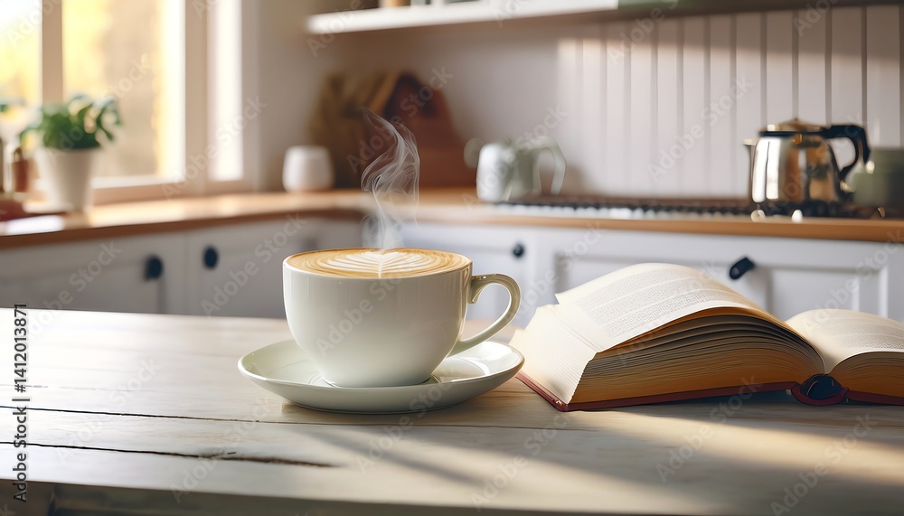 Latte Macchiato in Minimalist Kitchen Latte Macchiato in Minimalist Kitchen