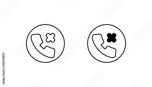 missed call icon design with white background stock illustration