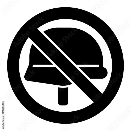 Soldier army helmet forbidden solid icon, stop war concept. Vector graphics. Military invasion prohibited sign on white background, glyph style mobile or design.