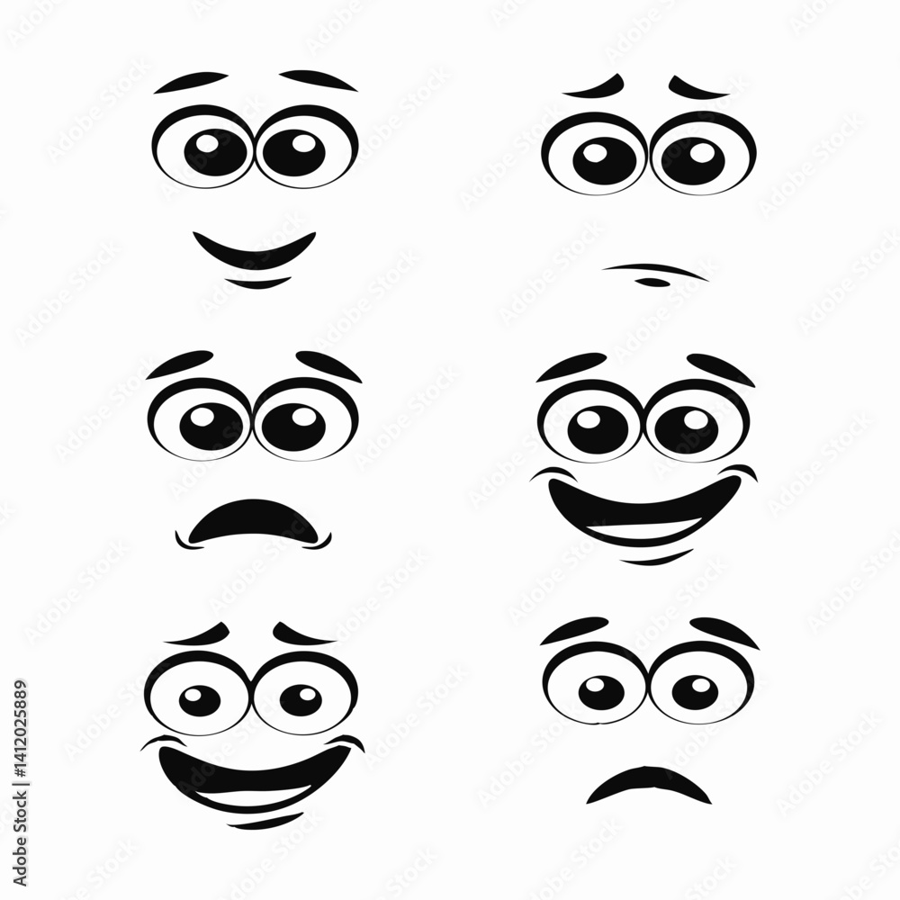 set of cartoon faces set of cartoon faces
