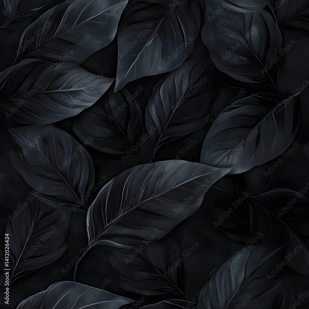 Dark Moody Tropical Leaves Seamless Pattern Dark Moody Tropical Leaves Seamless Pattern