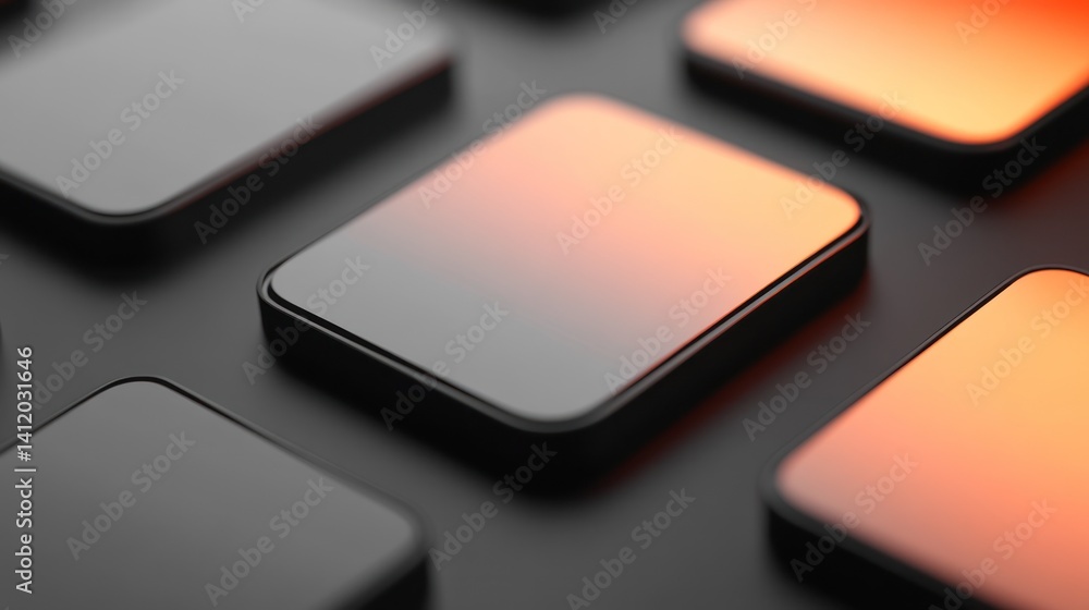 Abstract gradient squares, dark background, digital design, website mockup Abstract gradient squares, dark background, digital design, website mockup