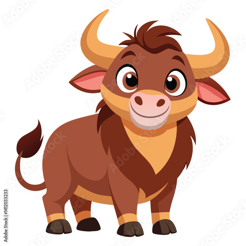Bull Animal isolated flat vector illustration