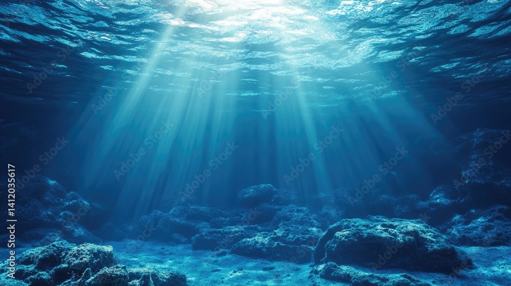 Tranquil underwater scene with copy space Tranquil underwater scene with copy space