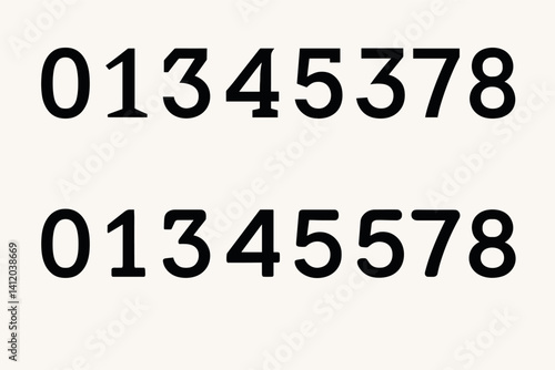 Stylized and simple number fonts for design and typography projects