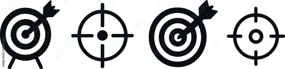 Precision focus icons for target themes and minimalist designs Precision focus icons for target themes and minimalist designs
