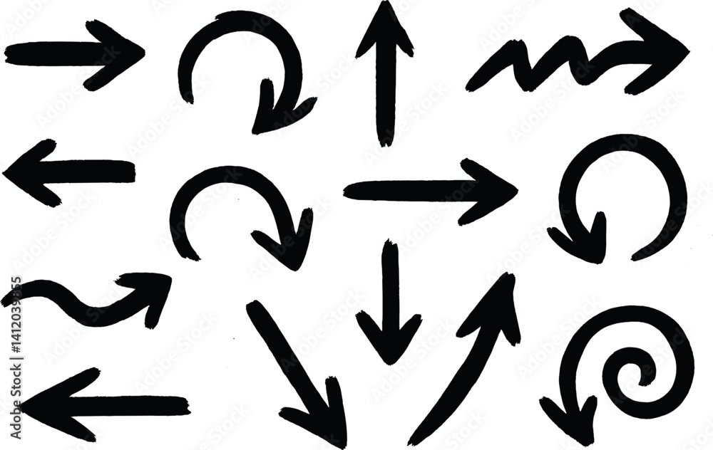 Hand drawn arrow icons collection for creative design projects Hand drawn arrow icons collection for creative design projects
