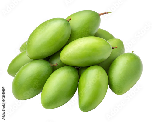 Wallpaper Mural A bunch of mango green fruit with a white background Torontodigital.ca