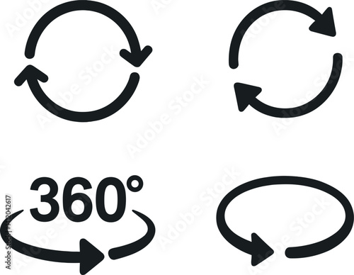 Rotational arrow icons for design and navigation concepts
