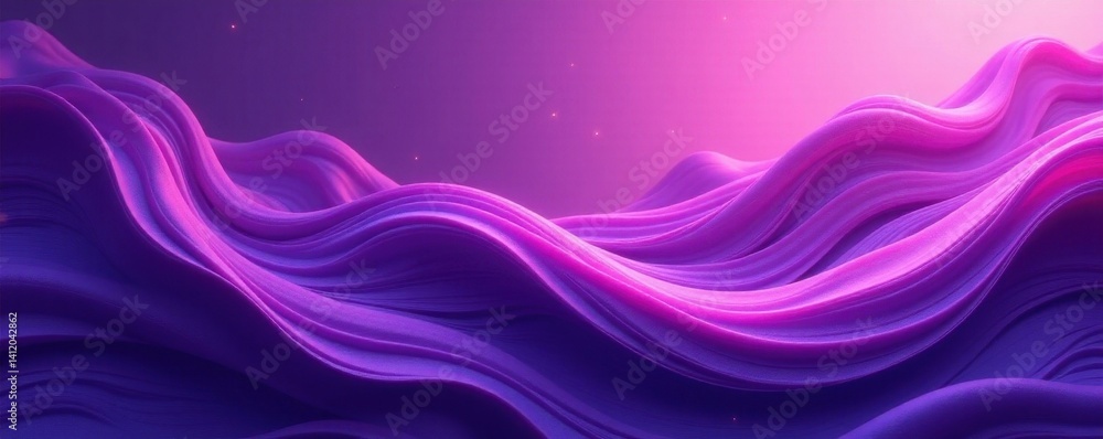 Naklejka premium Abstract swirling purple wave texture, vibrant color gradient, motion, graphic