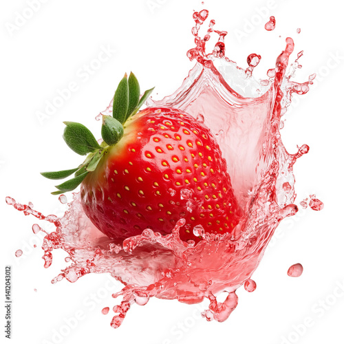  strawberry and strawberry juice splashes