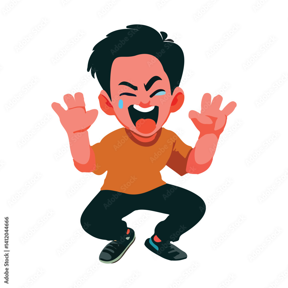 Laughing Crying Man Vector: Hilariously Emotional Male Illustration for Designs Laughing Crying Man Vector: Hilariously Emotional Male Illustration for Designs