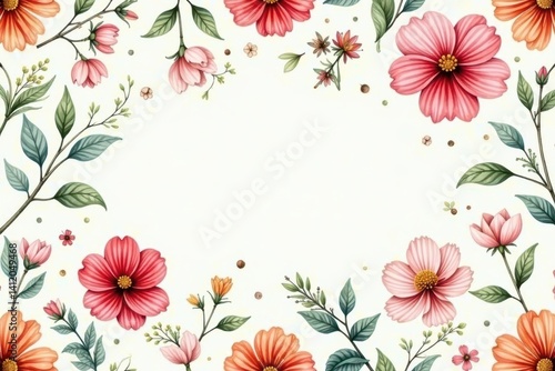 Wallpaper Mural Delicate hand-drawn spring botanicals; seamless pattern , wallpaper, design, hand-drawn Torontodigital.ca