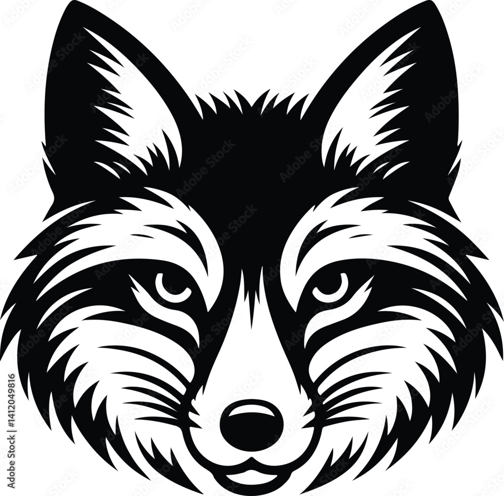 A silhouette fox face A silhouette fox face