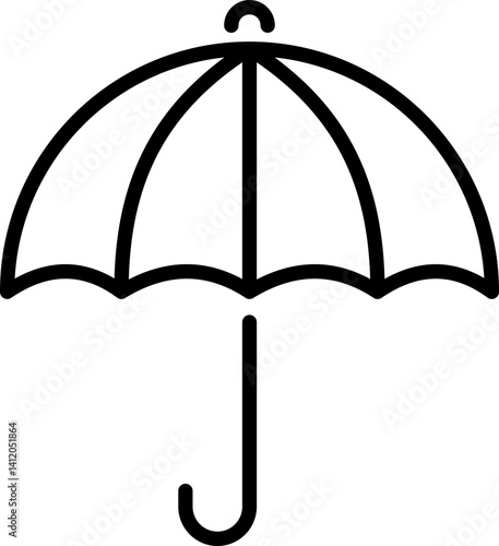 Umbrella icon for rain and weather protection - Editable Stroke SVG, fully scalable.
