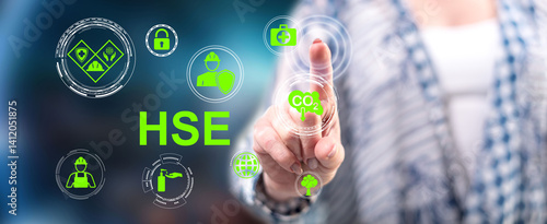 Woman touching a hse concept