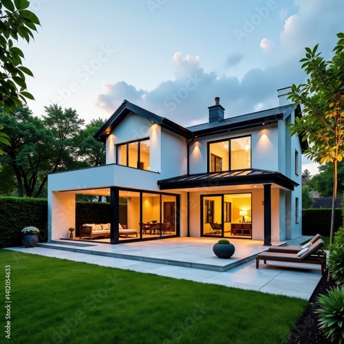 Wallpaper Mural Modern detached house with large garden in Manchester, modern architecture, manchester Torontodigital.ca