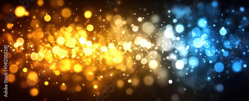 Abstract Blue and Orange Bokeh Light Background