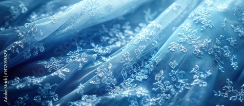 Obraz na płótnie Blue lace fabric texture, draped folds, close-up, wedding dress detail w salonie