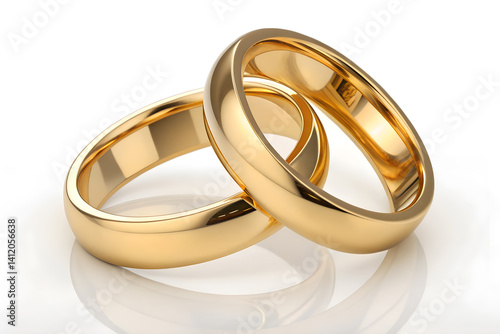 Wedding rings clipart two golden intertwined bands shiny polished art