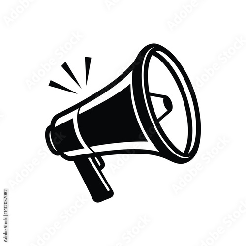 Megaphone Line icon of silhouette vector illustration