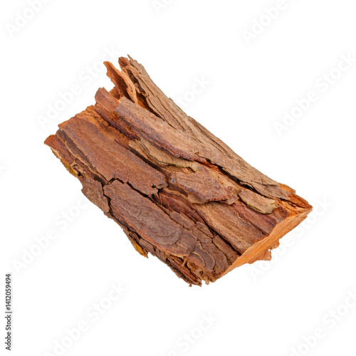 Obraz na płótnie Close up of bark chip floating on a transparent background, perfect for graphic design projects w salonie