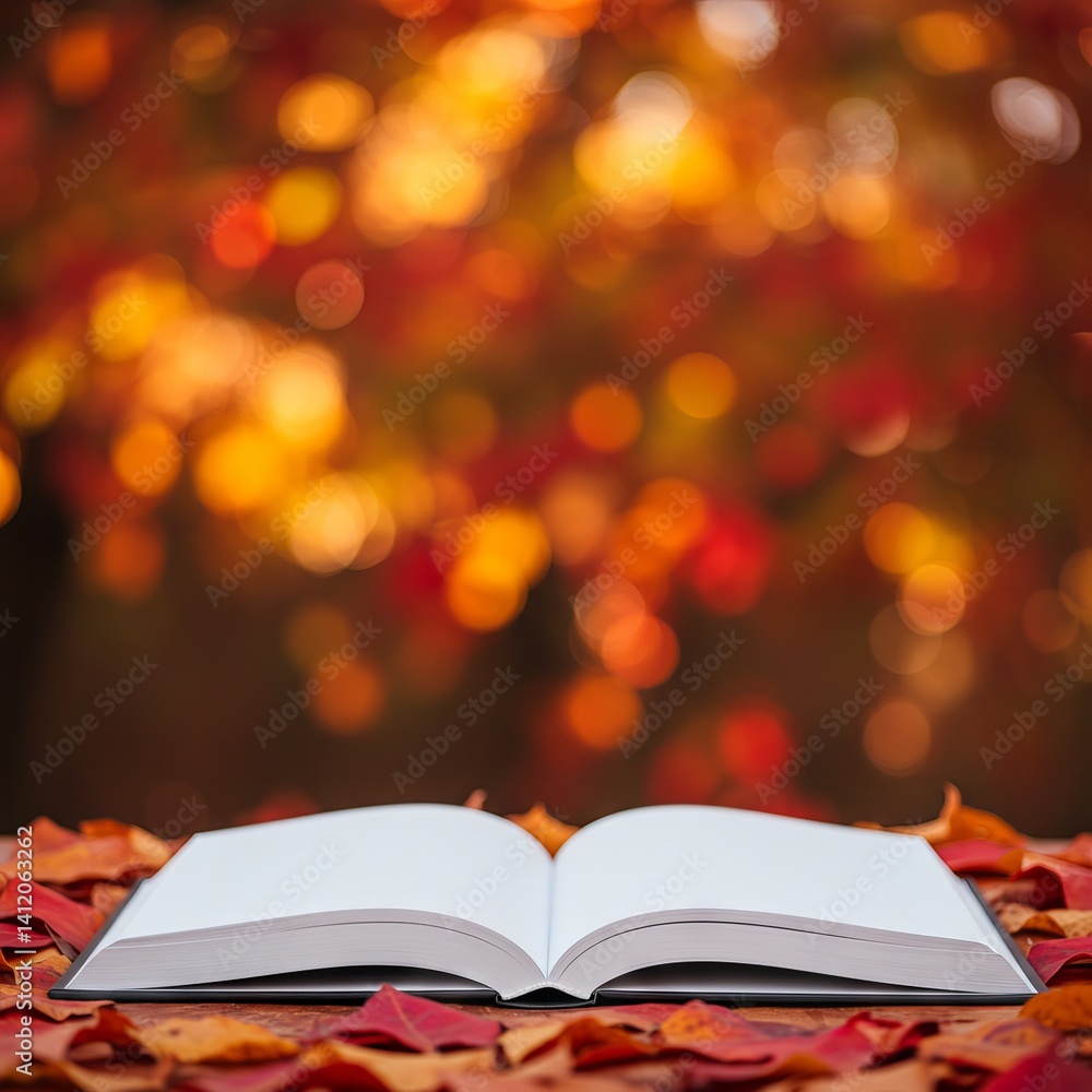Fototapeta premium Aesthetic book mockup with plant shadow for book cover design template