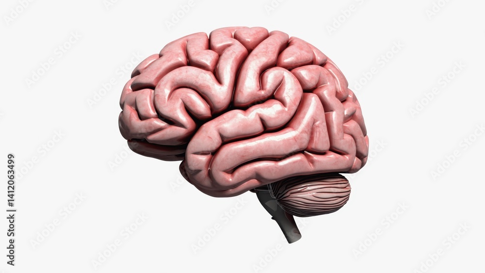 Three-dimensional model of a human brain, illustrating gyri and sulci. Useful for education on neuroanatomy. Three-dimensional model of a human brain, illustrating gyri and sulci. Useful for education on neuroanatomy.