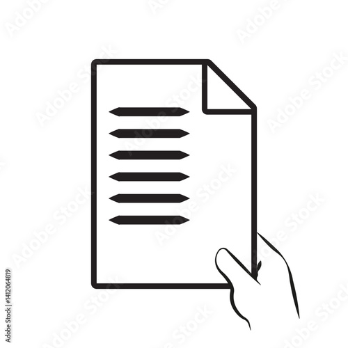 Hand Holding Document Icon Vector