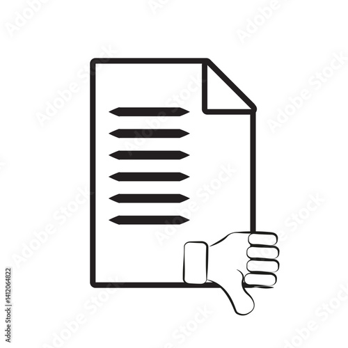 Document with Thumbs Down Icon Vector