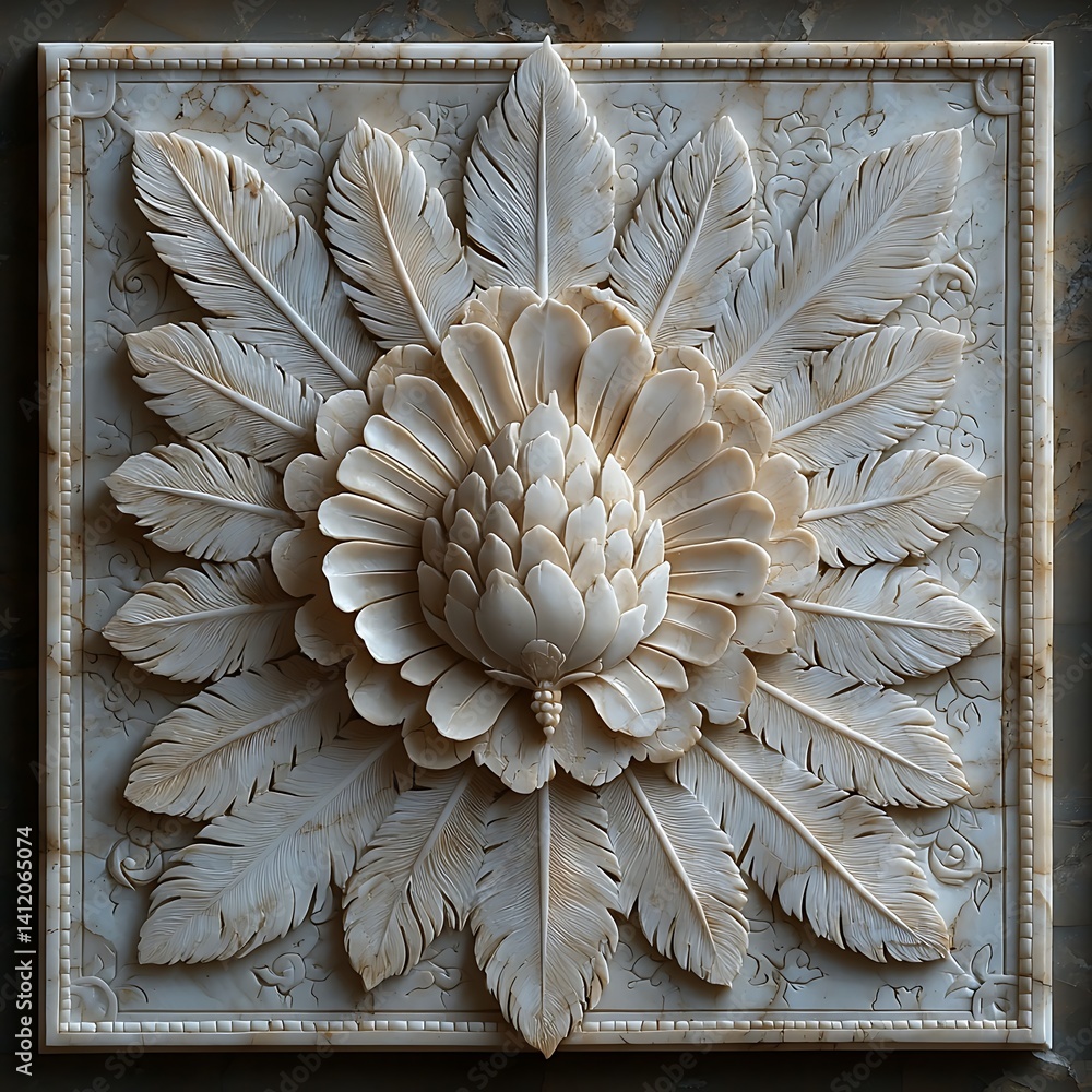 Organic marble petal design sculpture with elegance high resolution picture Organic marble petal design sculpture with elegance high resolution picture