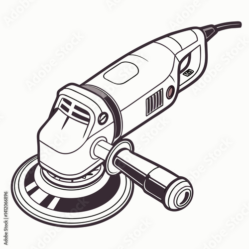 Electric Sander Outline Illustration For Construction And Woodworking Projects