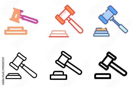 Gavel Icon for Justice and Legal System