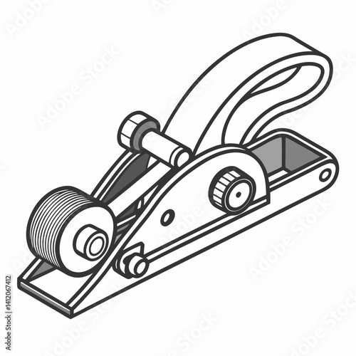 Ratchet Strap Tensioner Illustration For Cargo Tie Down Vector Graphic Design