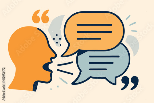 Engaging speech and dialogue concept with colorful speech bubbles for communication design